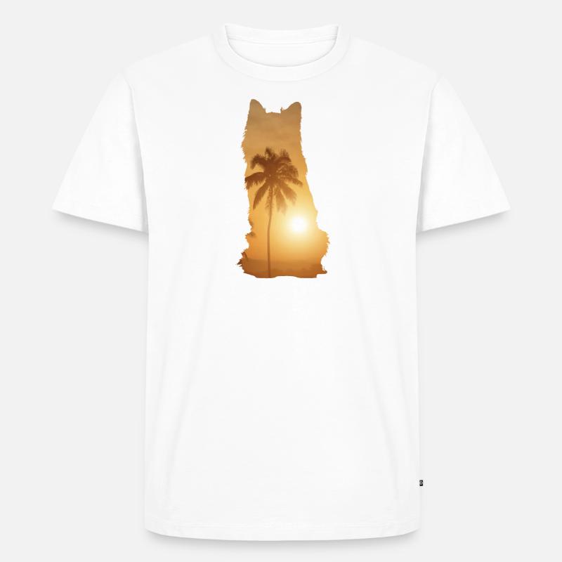 Sommerstrand - Australischer Schäferhund - Männer Premium Bio T-Shirt - Weiß