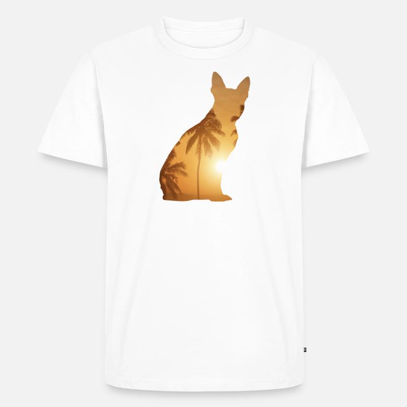 Sommerstrand - Boston Terrier - Männer Premium Bio T-Shirt - Weiß