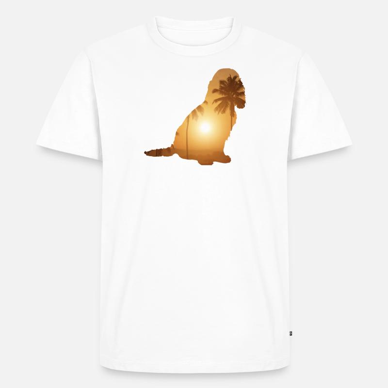 Sommerstrand - Cocker Spaniel - Männer Premium Bio T-Shirt - Weiß