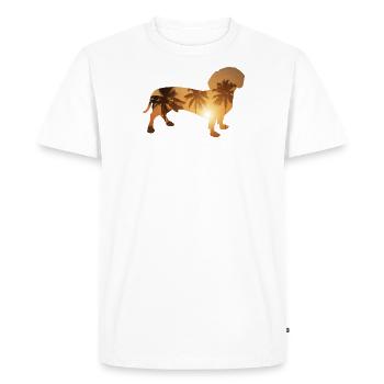 Plage d’été - Teckel - T-shirt Premium bio Homme - blanc - Devant - Nico (187cm)