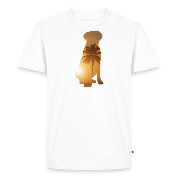Plage d’été - Mastiff - T-shirt Premium bio Homme - blanc - Devant - Nico (187cm)