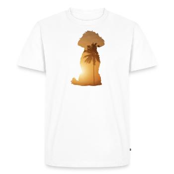 Plage d’été - Caniche - T-shirt Premium bio Homme - blanc - Devant - Nico (187cm)