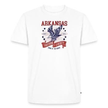 Retro USA Eagle Freedom 1836 Vintage Arkansas - Men's Premium Organic T-Shirt - white - Front - Nico (187cm)