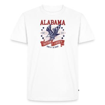 Retro USA Eagle Freedom 1819 Vintage Alabama - Men's Premium Organic T-Shirt - white - Front - Nico (187cm)