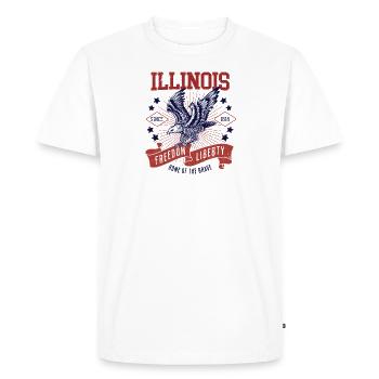 Retro USA Eagle Freedom 1818 Vintage Illinois - Men's Premium Organic T-Shirt - white - Front - Nico (187cm)