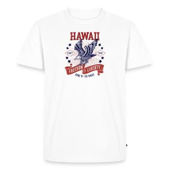 Retro USA Eagle Freedom 1959 Vintage Hawaii - Men's Premium Organic T-Shirt - white - Front - Nico (187cm)