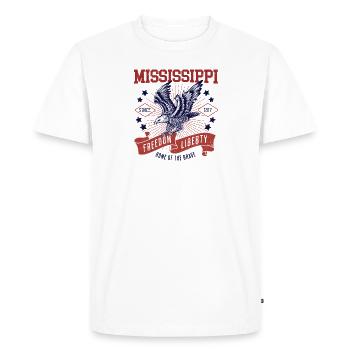 Retro USA Eagle Freedom 1817 Vintage Mississippi - Men's Premium Organic T-Shirt - white - Front - Nico (187cm)