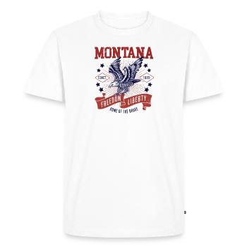 Retro USA Eagle Freedom 1889 Vintage Montana - T-shirt Premium bio Homme - blanc - Devant - Nico (187cm)