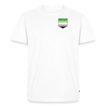 LGBTQ Aromantic Pride Flag Pocket - Men's Premium Organic T-Shirt - white - Front - Nico (187cm)