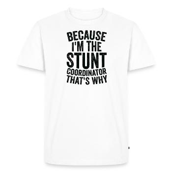 Parce que je suis coordinateur de cascades - T-shirt Premium bio Homme - blanc - Devant - Nico (187cm)