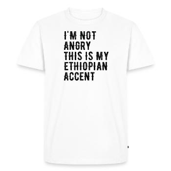 Je ne suis pas méchant, mon accent éthiopien - T-shirt Premium bio Homme - blanc - Devant - Nico (187cm)