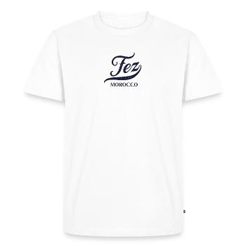 Retro Morocco City - Vintage Fès - T-shirt Premium bio Homme - blanc - Devant - Nico (187cm)