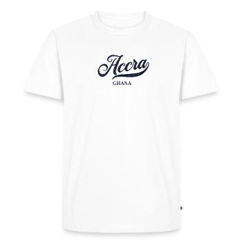 Retro Ghana City - Vintage Accra - Men's Premium Organic T-Shirt - white - Front - Nico (187cm)