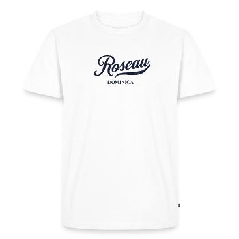 Ville rétro de la Dominique - Vintage Roseau - T-shirt Premium bio Homme - blanc - Devant - Nico (187cm)