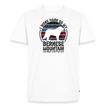 Arbeit Hart - Montagne rétro bernoise - T-shirt Premium bio Homme - blanc - Devant - Nico (187cm)