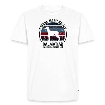 Travaillez dur - Retro Dalmatian - T-shirt Premium bio Homme - blanc - Devant - Nico (187cm)