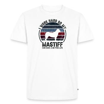 Travaillez dur - Retro Mastiff - T-shirt Premium bio Homme - blanc - Devant - Nico (187cm)