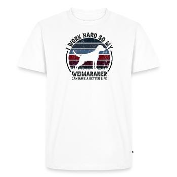 Arbeit Hart - Rétro Weimaranerer - T-shirt Premium bio Homme - blanc - Devant - Nico (187cm)