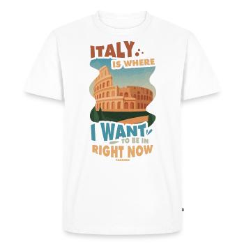 Italy - Men's Premium Organic T-Shirt - white - Front - Nico (187cm)