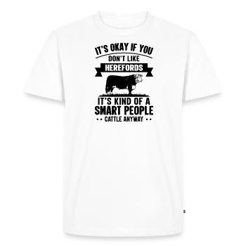 Smart People - Cow Herefords - Men's Premium Organic T-Shirt - white - Front - Nico (187cm)