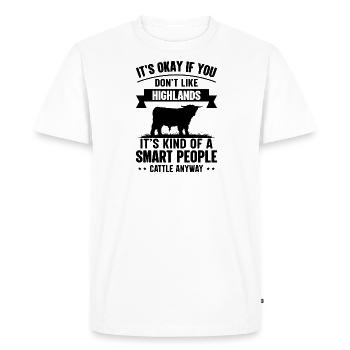 Personnes intelligentes - Cow Highlands - T-shirt Premium bio Homme - blanc - Devant - Nico (187cm)