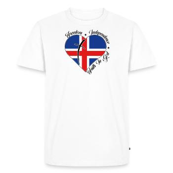 Liberté Foi en Dieu - Islande - T-shirt Premium bio Homme - blanc - Devant - Nico (187cm)