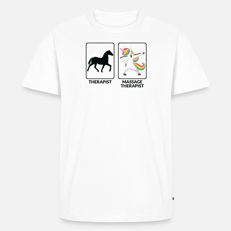 Lustige Massagetherapeutin - Männer Premium Bio T-Shirt - Weiß