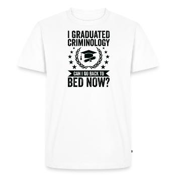 I Graduate Criminology - Men's Premium Organic T-Shirt - white - Front - Nico (187cm)