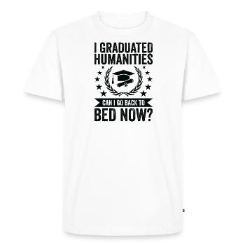 I graduated in the Humanities - Men's Premium Organic T-Shirt - white - Front - Nico (187cm)