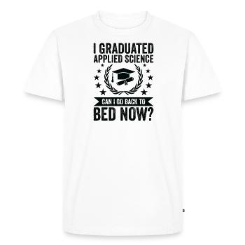 Je suis diplômé en sciences appliquées - T-shirt Premium bio Homme - blanc - Devant - Nico (187cm)