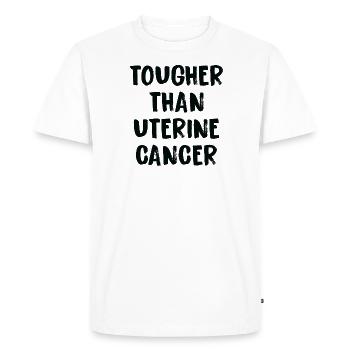 Plus dur que le cancer de l’utérus - T-shirt Premium bio Homme - blanc - Devant - Nico (187cm)
