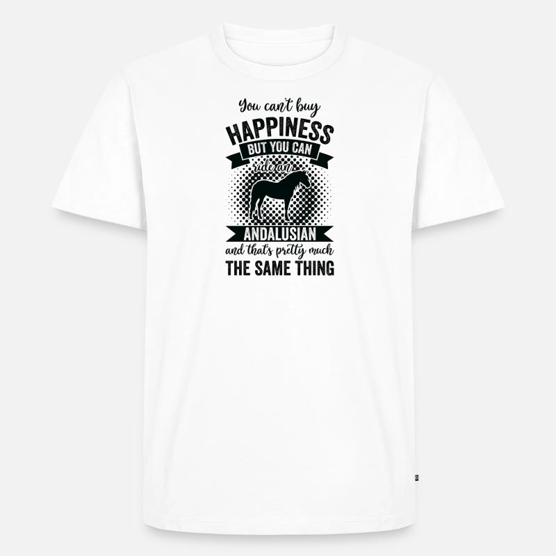 Reiten - Andalusischer Pferd - Männer Premium Bio T-Shirt - Weiß