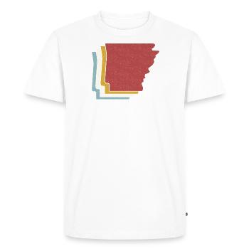 US State - Vintage Map Arkansas - Men's Premium Organic T-Shirt - white - Front - Nico (187cm)