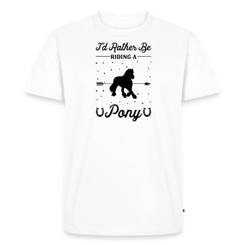 Monter à poney - T-shirt Premium bio Homme - blanc - Devant - Nico (187cm)