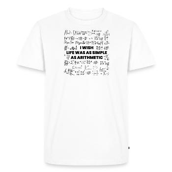 Wish Life Would Be As Simple as Arithmetic - Men's Premium Organic T-Shirt - white - Front - Nico (187cm)