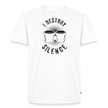 Silent Destroy - Vintage Bongo Drums - Men's Premium Organic T-Shirt - white - Front - Nico (187cm)
