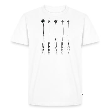 Palm - Île des Caraïbes Aruba - T-shirt Premium bio Homme - blanc - Devant - Nico (187cm)