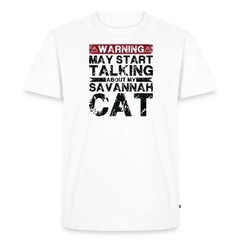 Talk about Savannah Cat - Men's Premium Organic T-Shirt - white - Front - Nico (187cm)