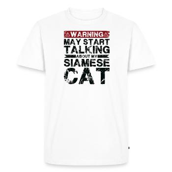 En parlant de chat siamois - T-shirt Premium bio Homme - blanc - Devant - Nico (187cm)