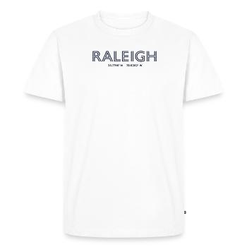 USA City Coordinates - Raleigh - Men's Premium Organic T-Shirt - white - Front - Nico (187cm)