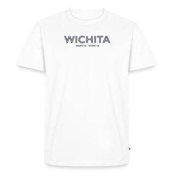 USA City Coordinates - Wichita - Men's Premium Organic T-Shirt - white - Front - Nico (187cm)