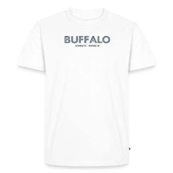 Coordonnées de la ville des États-Unis - Buffalo - T-shirt Premium bio Homme - blanc - Devant - Nico (187cm)