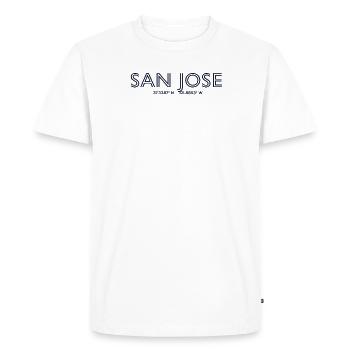 Coordonnées ville - San Jose - T-shirt Premium bio Homme - blanc - Devant - Nico (187cm)