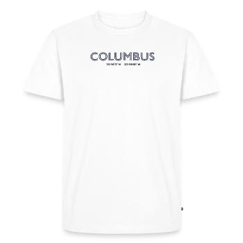 Coordonnées de la ville des États-Unis - Columbus - T-shirt Premium bio Homme - blanc - Devant - Nico (187cm)