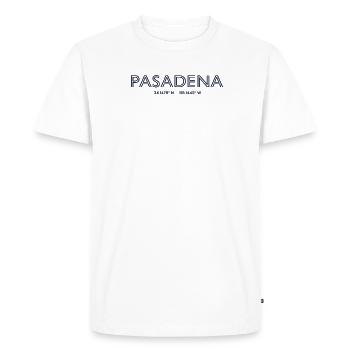 Coordonnées de la ville des États-Unis - Pasadena - T-shirt Premium bio Homme - blanc - Devant - Nico (187cm)