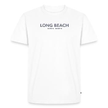 Coordonnées de la ville des États-Unis - Long Beach - T-shirt Premium bio Homme - blanc - Devant - Nico (187cm)