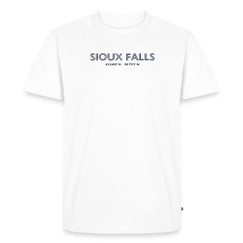 USA City Coordinates - Sioux Falls - Men's Premium Organic T-Shirt - white - Front - Nico (187cm)