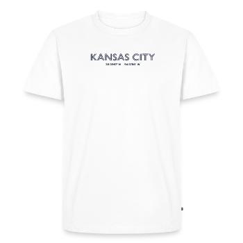 USA City Coordinates - Kansas City - Men's Premium Organic T-Shirt - white - Front - Nico (187cm)