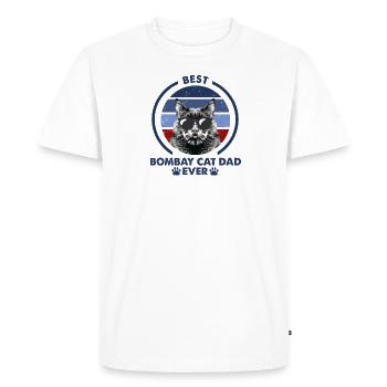 Cat Dad - Bombay Katze - T-shirt Premium bio Homme - blanc - Devant - Nico (187cm)