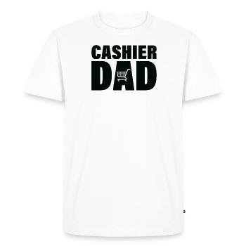 Job - Caissier Papa - T-shirt Premium bio Homme - blanc - Devant - Nico (187cm)